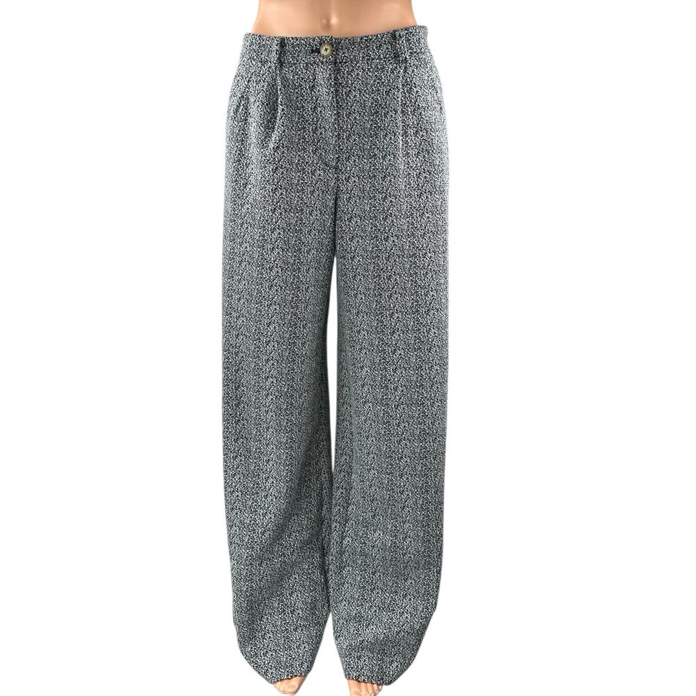 Anthropologie Cartonnier Gray Pleated High Waist Palazzo Wide Trousers Pants 2